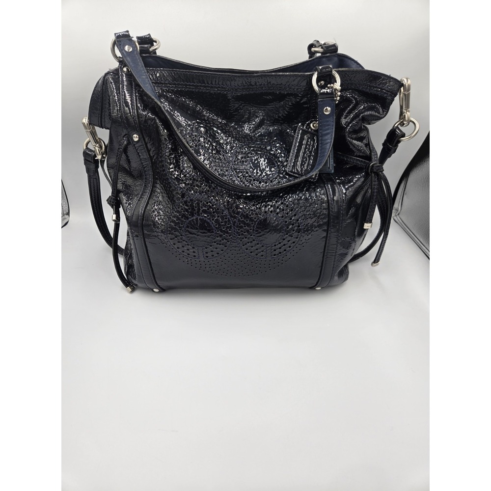 Coach B1273-19569 Navy Blue Audrey Andie Cinched‎ Shoulder Bag